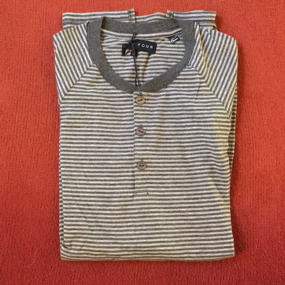 Five four club striped long sleeve tee M